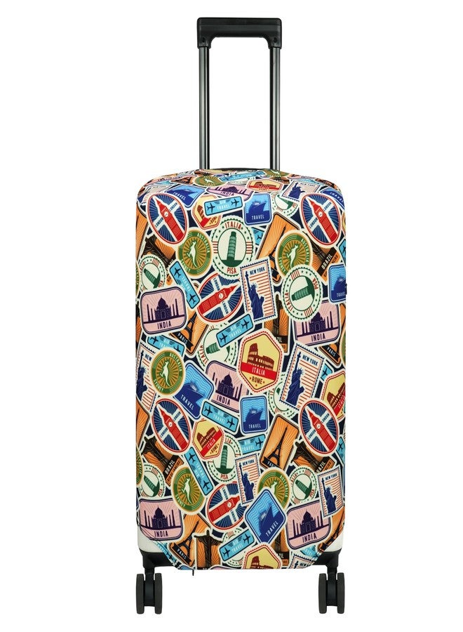 HYPER VENTURE Washable Luggage Cover - Fashion Suitcase Protector Fits 23-26 Inch Luggage (World Voyage, M) - Image 1